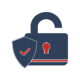 Padlock and shield Padlock and shield